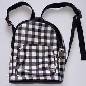 Stylish Black and White Checkered Backpack